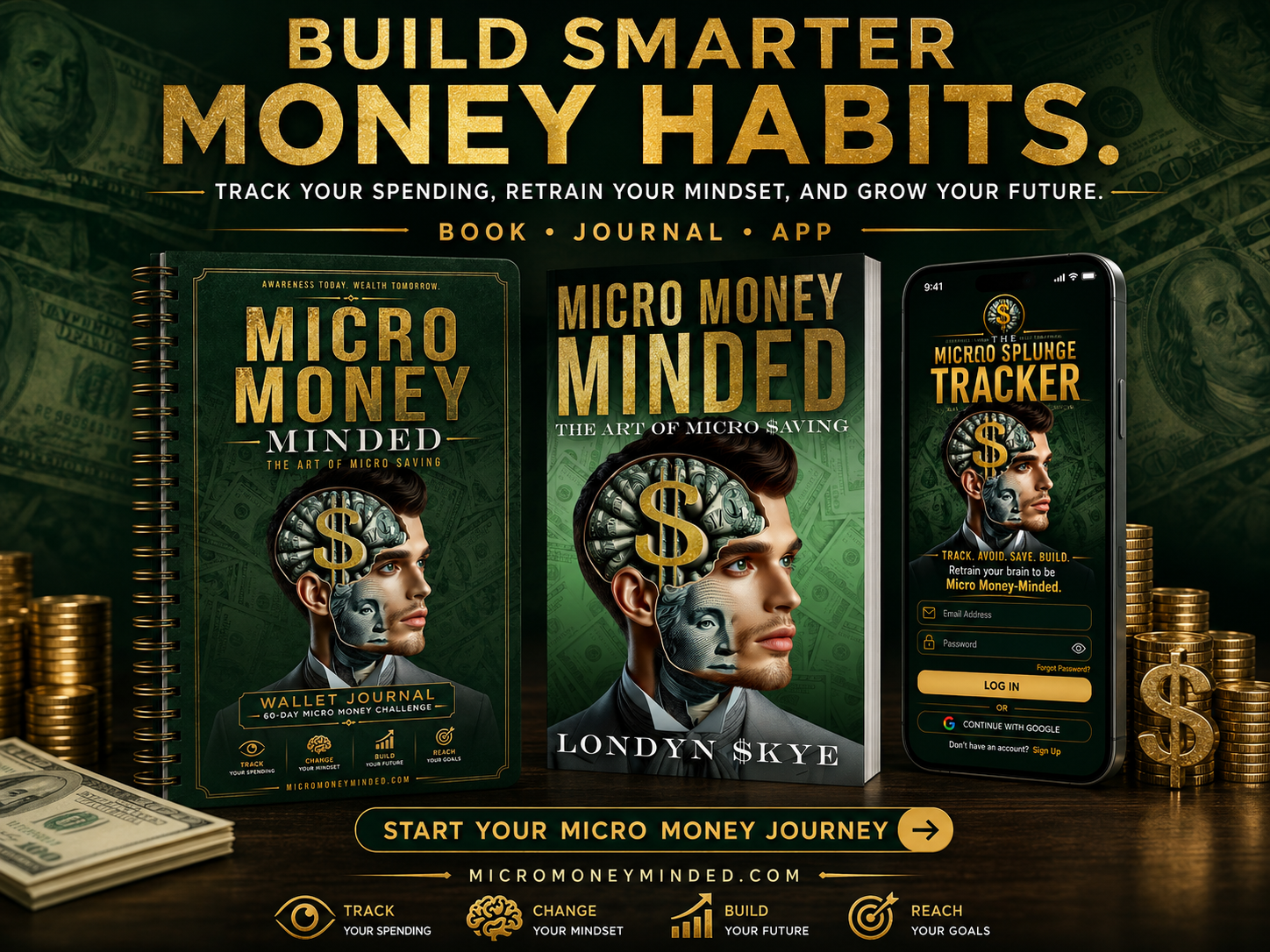 Micro Money Minded book, journal, and app